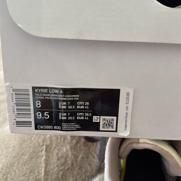 Kyrie Low 4 Coral / Iron Grey Athletic Sneakers - Picture 10 of 13